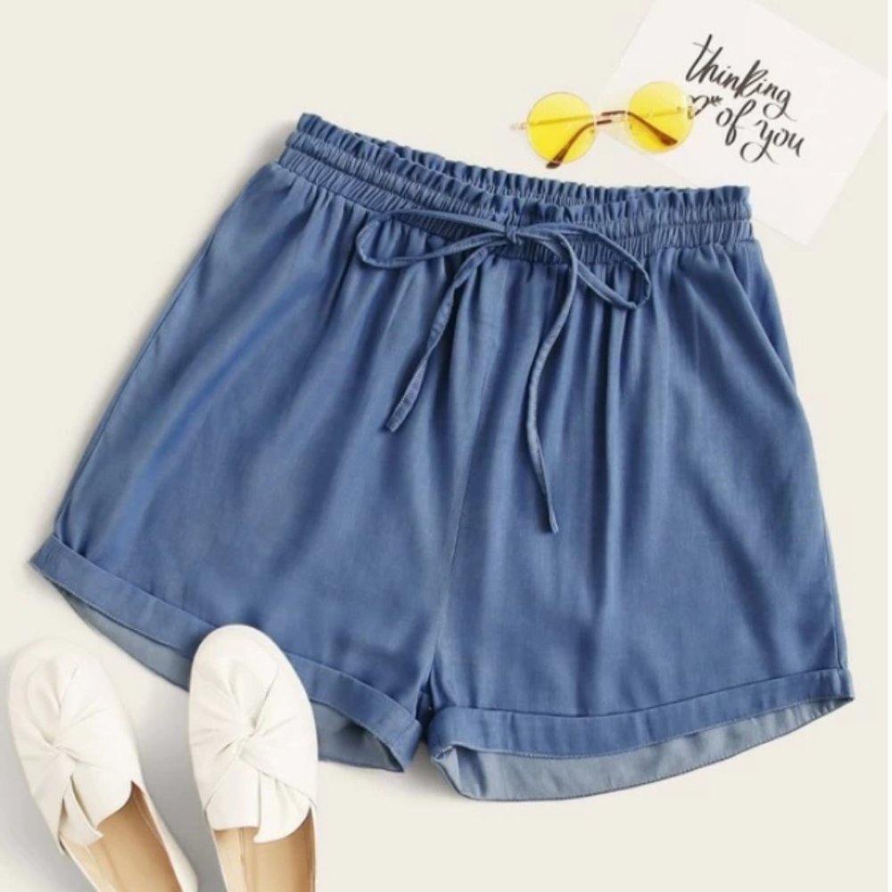 SHEIN Drawstring Shorts Blue 3X